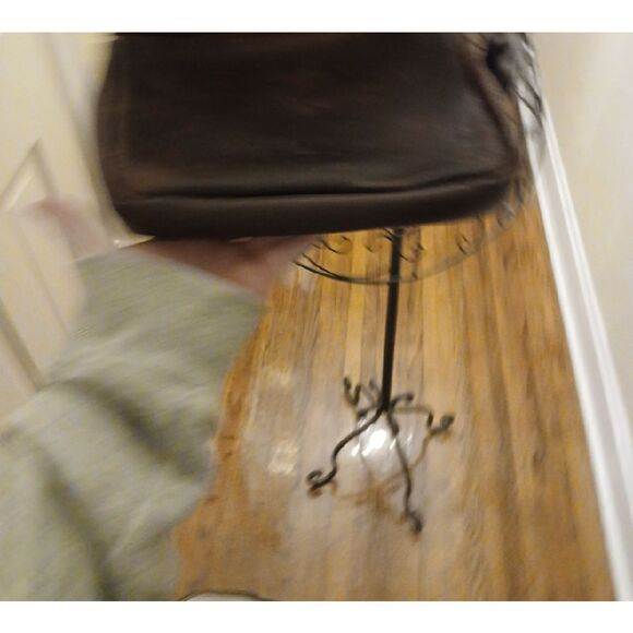 Brown Suede Crossbody Bag with Metal Ring Closure - Picture 8 of 11